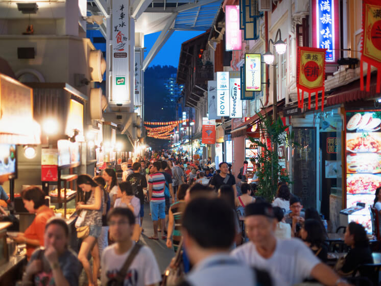 Landscape view of Chinatown street market
